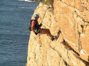 with some abseiling