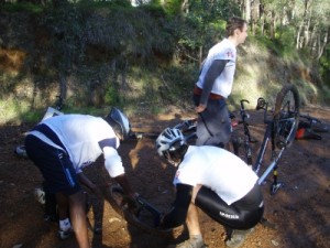 puncture for team 'Just in Time'
