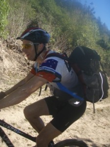 sweaty during an uphill section