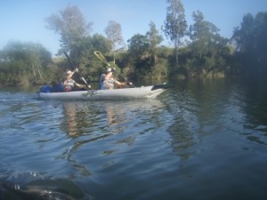 paddling a calm river