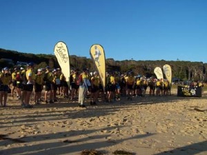 at the start on the beach