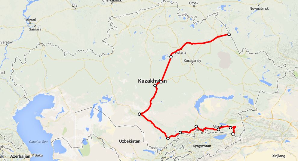 2013 route Kazakhstan