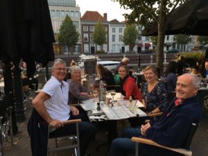 catching up with Hans and Dini in Breda. They had cruised there with their boat and were spending a few nights in town. You can just see their boat in the harbour behind us