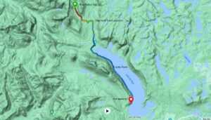 route from Pine Valley Hut to the Lake St Claire visitor centre (minus approx 2km as the battery was flat)