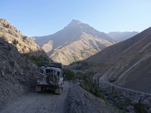 Some of the roads are pretty narrow - this is on the way to the 7 lakes in Tajikistan