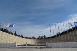 panathenaic stadium - the ceremony with the olympic flame takes place here before starting its journey to the olympic location of that year