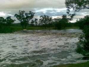 even the weir is almost completely under water