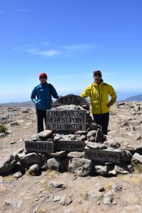 Jon and Jude on top of Tulu Dimtu - Ethiopia's second highest point