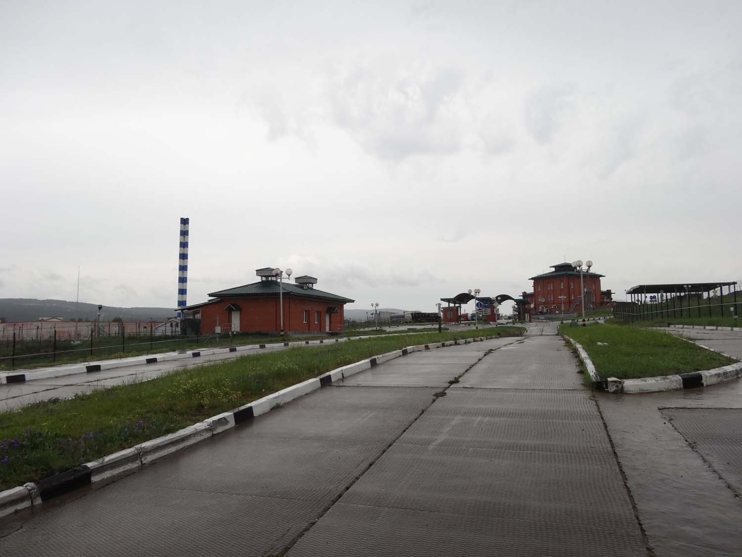 view of the Russian border post