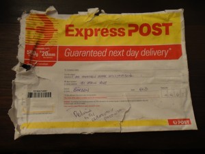 rather scruffy looking envelope, delivered to a (n almost completely) random address