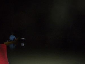 paddling back in the dark