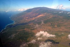 Mt Karthala from the air on Grande Comore