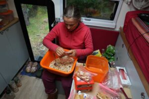 preparing food for the western arthurs traverse - this is our breakfast