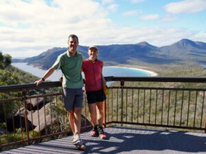 Jon and Jude at the lookout over Wineglass Bay