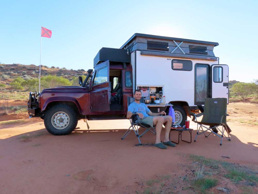 our campsite at the halfway point across the Simpson Desert