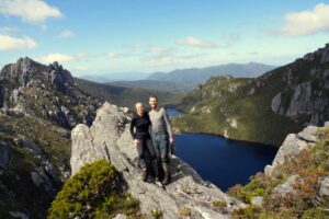 Jon and Jude with Lake Oberon in the background