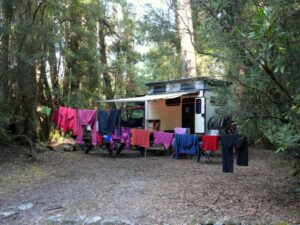 doing our chores, hanging up the laundry