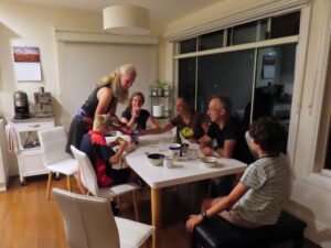 catching up with friends in Hobart - Tristan, Karen, Kim, Jude, Gary and Sean