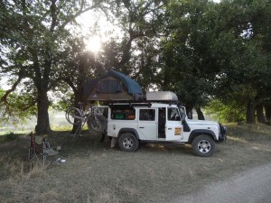 Sometimes our campsites were just off the main road, in whatever secluded spot we could find.