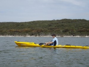 we take the kayaks out for a paddle