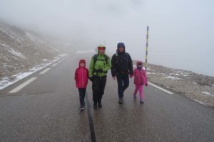 Olivia, Jude, Russell and Sophie on the way up Mont Ventoux