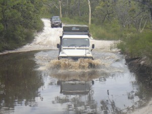 driving the trails on Fraser Island