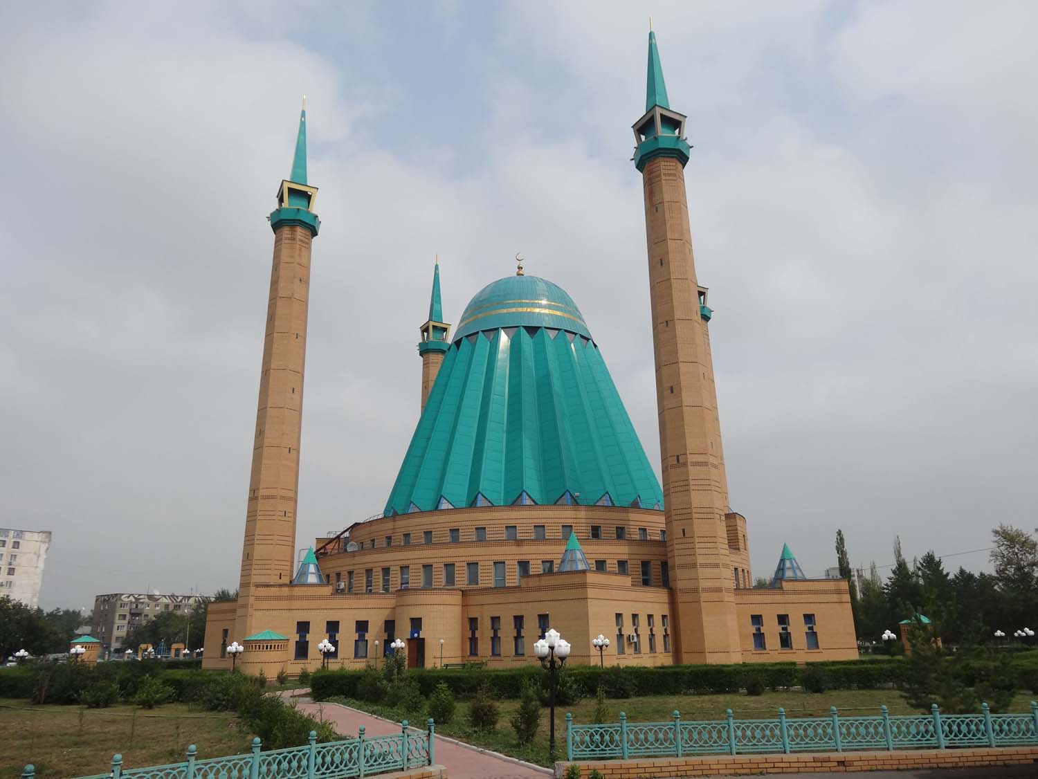 this mosque has many nicknames due to its looks (darth father and shuttle cock)