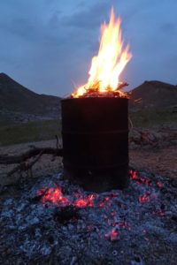 the oil drum cooking method, the fire on top is only for the last few minutes