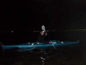 Kat on a night paddle
