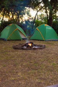 our tents by the fire