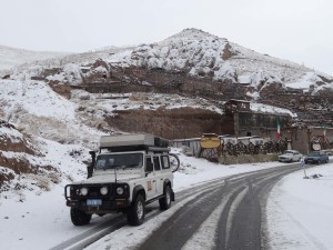 We didn't see much snow on our trip. This is in Kandovan, Iran where people still live in rock houses.