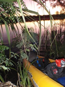 starting our overnight paddle on the Ord River - perfectly safe here for paddling...