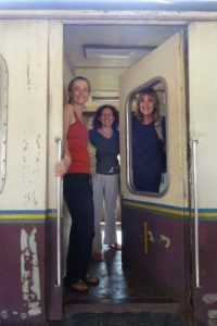 Jude, Esther and Barbara ready to go, this is our first-class wagon