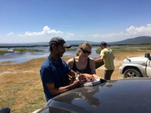 Hafiz and Jude deep in discussion about the type of bird we saw, James hard at work to set the table for lunch