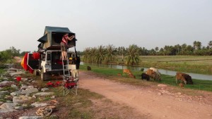 A lovely camp site in Malaysia before crossing the border into Thailand.