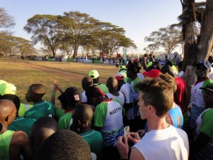 the start line, Kenyans at the front, mzungus (white people) at the back