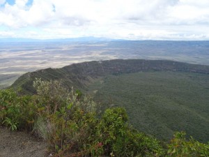 view of the crater of Mt Longonot