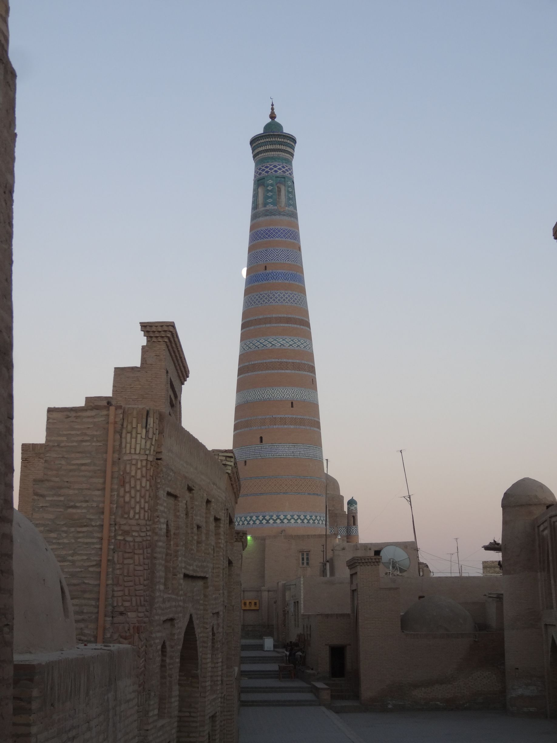 the Islom-Hoja minaret in Khiva, the newbies in town dating only from 1910