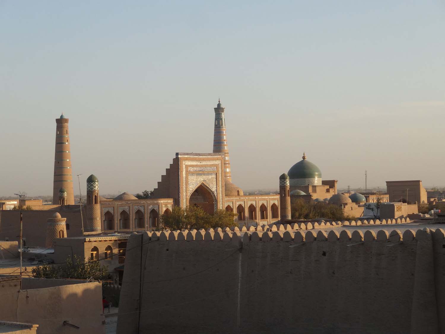 view over Khiva from a roof terrace in the old town