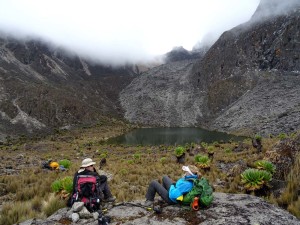 the last lake and last hike up to get back to our camp at Kami Camp and complete the circumnavigation of the peaks of Mt Kenya