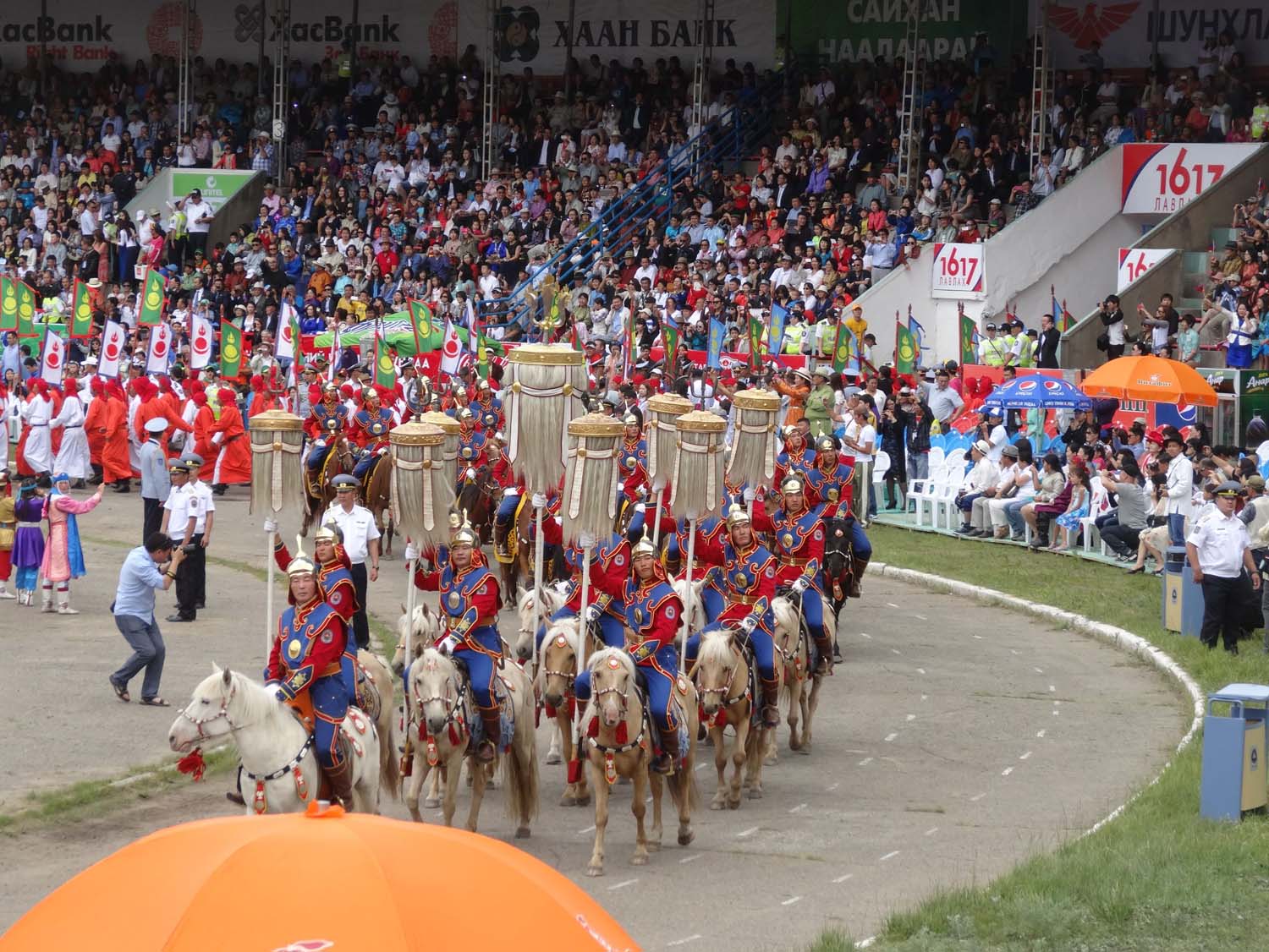 the 9 banners are carried in during the opening ceremony