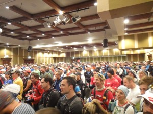 lots of runners at the race briefing
