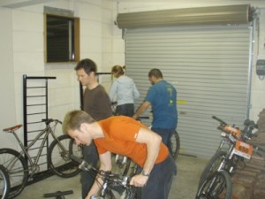 preparing the bikes