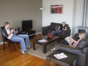 relaxing in our house on Great Ocean Road