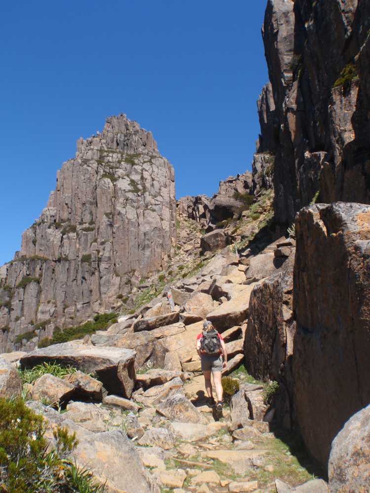 Jude on the way to the top of Mt Ossa (1617m), the highest mountain in Tasmania