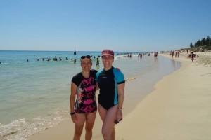 Jude and Jenni on Cottesloe beach