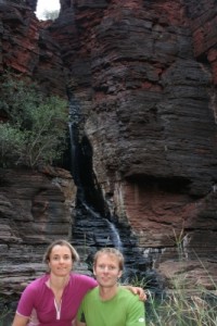 in Red gorge, Weano waterfall in the background with great hair