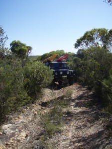 we duck down a 4WD track for a last paddle