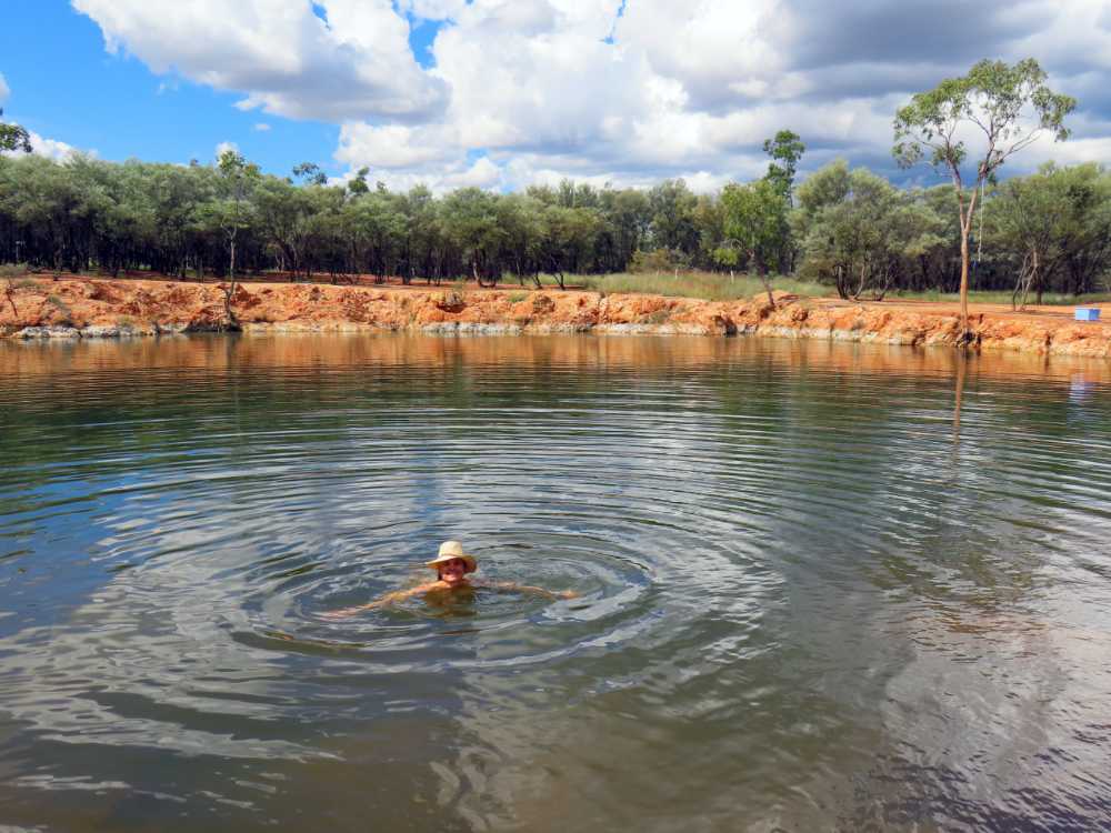 Jude enjoying a swim in a random rock pool we spotted by the side of the road