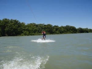Jon wakeboarding